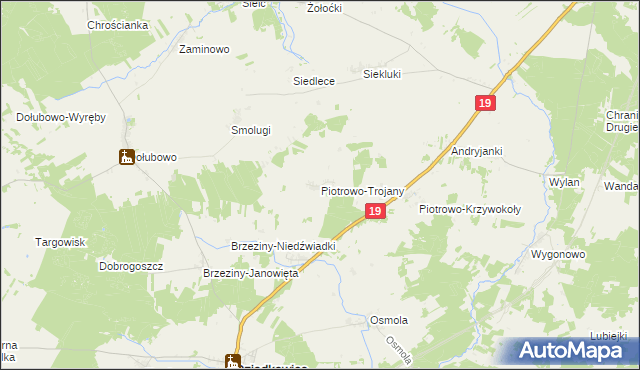 mapa Piotrowo-Trojany, Piotrowo-Trojany na mapie Targeo