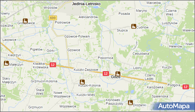 mapa Piskornica, Piskornica na mapie Targeo