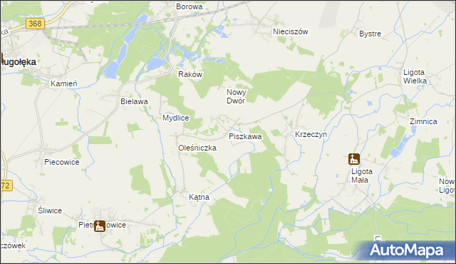 mapa Piszkawa, Piszkawa na mapie Targeo