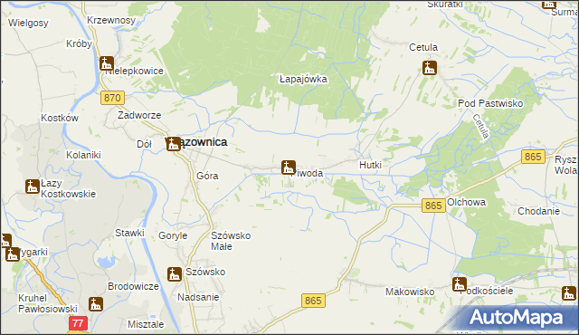 mapa Piwoda, Piwoda na mapie Targeo