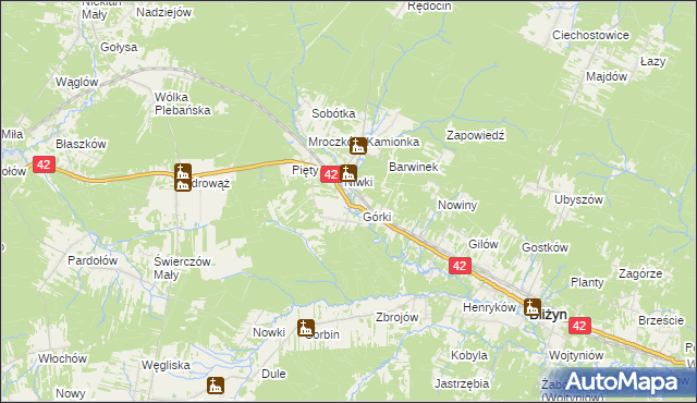 mapa Płaczków, Płaczków na mapie Targeo
