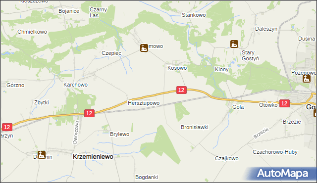 mapa Płaczkowo gmina Gostyń, Płaczkowo gmina Gostyń na mapie Targeo