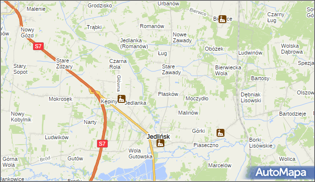 mapa Płasków, Płasków na mapie Targeo