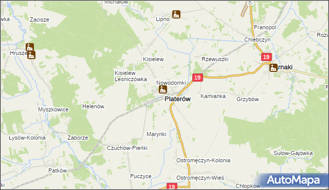 mapa Platerów, Platerów na mapie Targeo