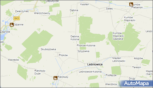 mapa Plisków-Kolonia, Plisków-Kolonia na mapie Targeo