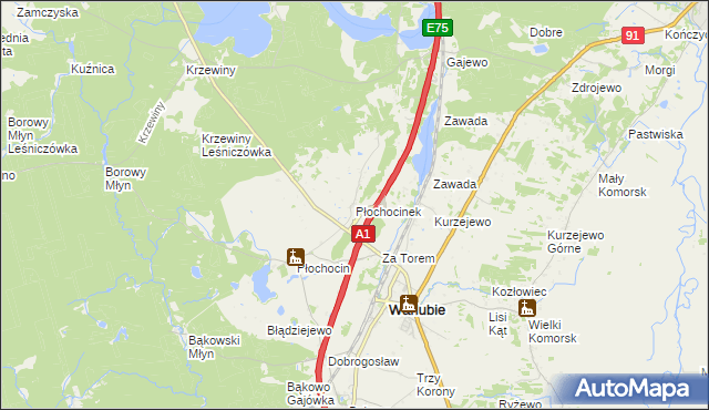 mapa Płochocinek, Płochocinek na mapie Targeo