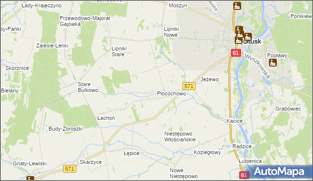 mapa Płocochowo, Płocochowo na mapie Targeo