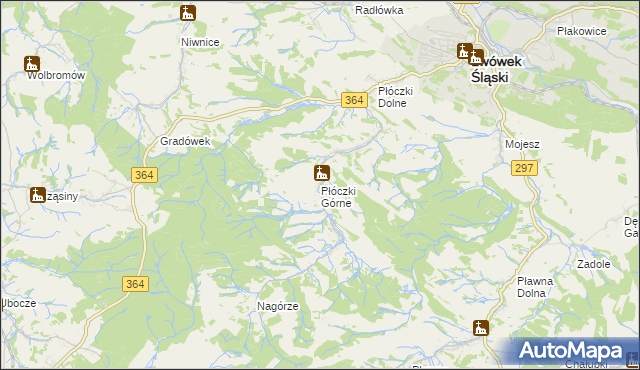 mapa Płóczki Górne, Płóczki Górne na mapie Targeo