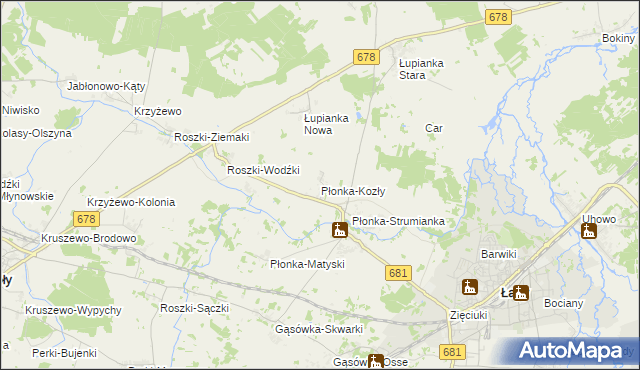 mapa Płonka-Kozły, Płonka-Kozły na mapie Targeo