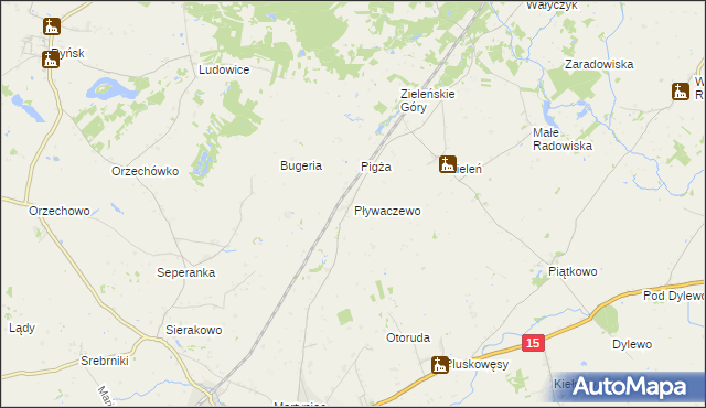 mapa Pływaczewo, Pływaczewo na mapie Targeo