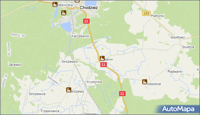 mapa Podanin, Podanin na mapie Targeo