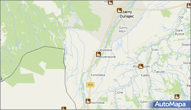 mapa Podczerwone, Podczerwone na mapie Targeo