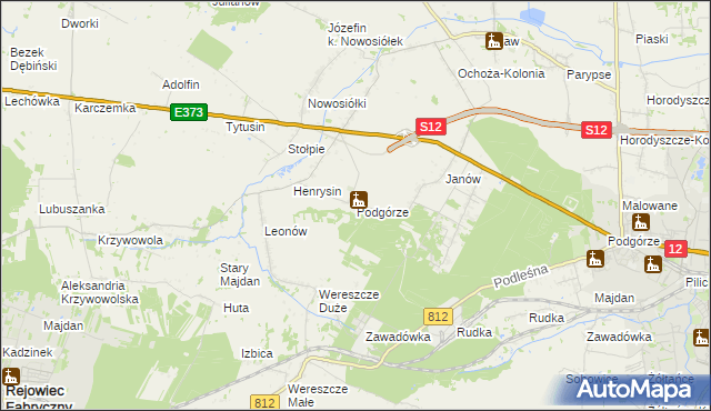 mapa Podgórze gmina Chełm, Podgórze gmina Chełm na mapie Targeo