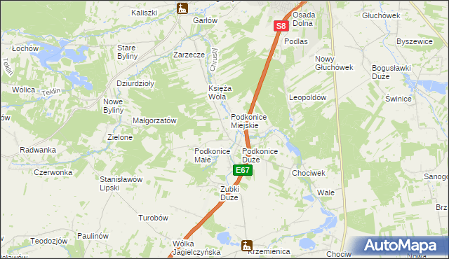 mapa Podkońska Wola, Podkońska Wola na mapie Targeo