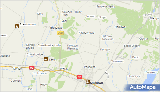 mapa Podkornaty, Podkornaty na mapie Targeo