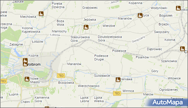 mapa Podlesice Drugie, Podlesice Drugie na mapie Targeo