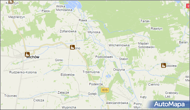 mapa Podlodówek, Podlodówek na mapie Targeo