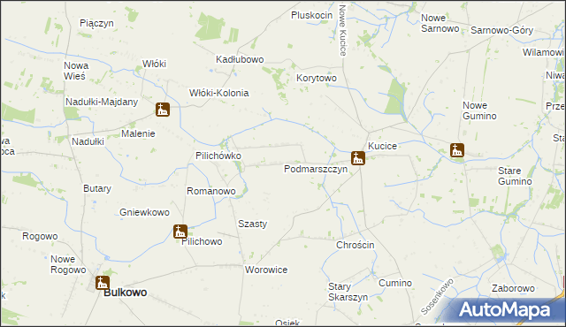 mapa Podmarszczyn, Podmarszczyn na mapie Targeo