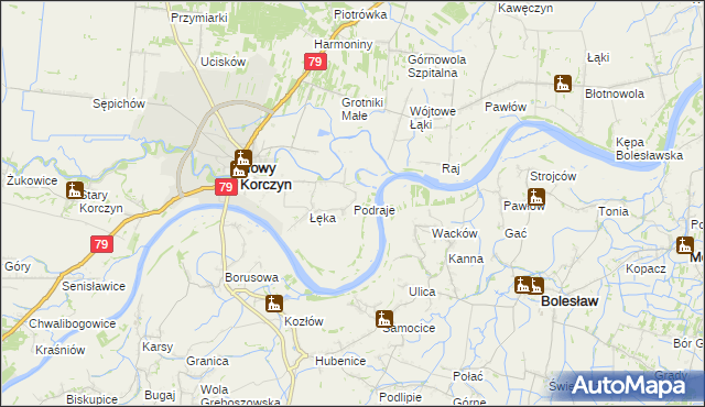 mapa Podraje, Podraje na mapie Targeo