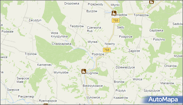 mapa Podrózie, Podrózie na mapie Targeo