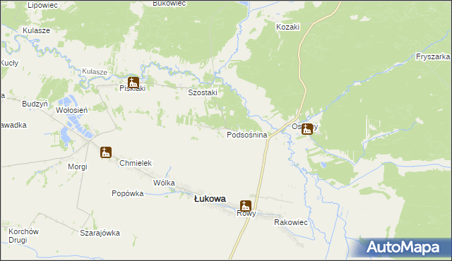 mapa Podsośnina, Podsośnina na mapie Targeo