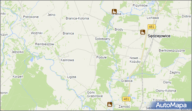 mapa Podule, Podule na mapie Targeo