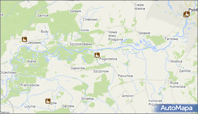 mapa Pogorzelica gmina Żerków, Pogorzelica gmina Żerków na mapie Targeo