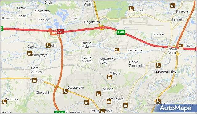 mapa Pogwizdów Nowy, Pogwizdów Nowy na mapie Targeo