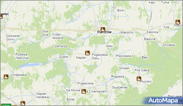 mapa Pogwizdów Stary, Pogwizdów Stary na mapie Targeo