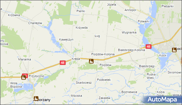 mapa Poizdów-Kolonia, Poizdów-Kolonia na mapie Targeo