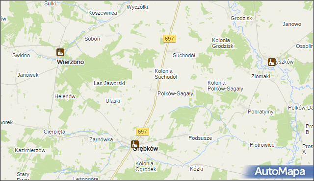mapa Polków-Sagały, Polków-Sagały na mapie Targeo