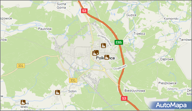 mapa Polkowice, Polkowice na mapie Targeo