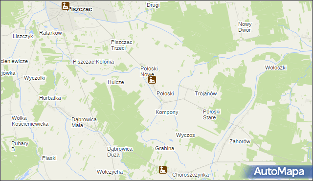 mapa Połoski, Połoski na mapie Targeo