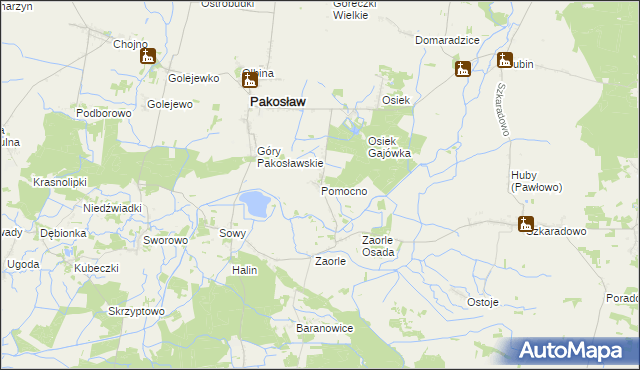 mapa Pomocno, Pomocno na mapie Targeo