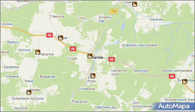 mapa Ponik gmina Janów, Ponik gmina Janów na mapie Targeo