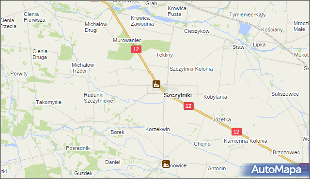 mapa Popów gmina Szczytniki, Popów gmina Szczytniki na mapie Targeo