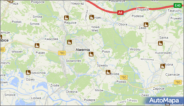 mapa Poręba Żegoty, Poręba Żegoty na mapie Targeo