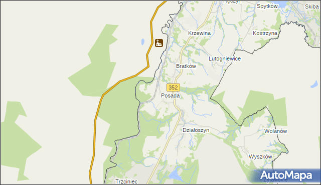 mapa Posada gmina Bogatynia, Posada gmina Bogatynia na mapie Targeo