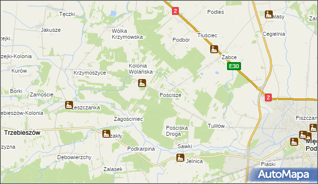 mapa Pościsze, Pościsze na mapie Targeo