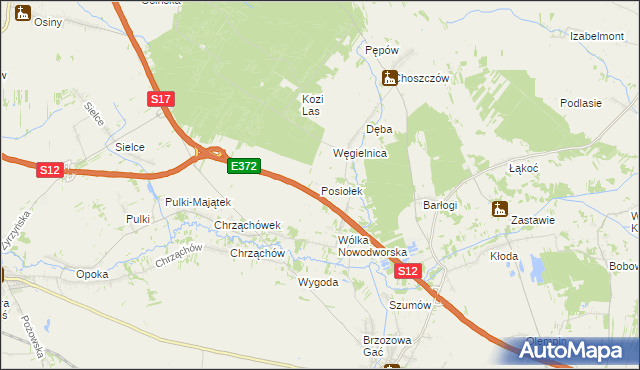 mapa Posiołek, Posiołek na mapie Targeo