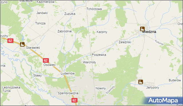 mapa Poszewka, Poszewka na mapie Targeo