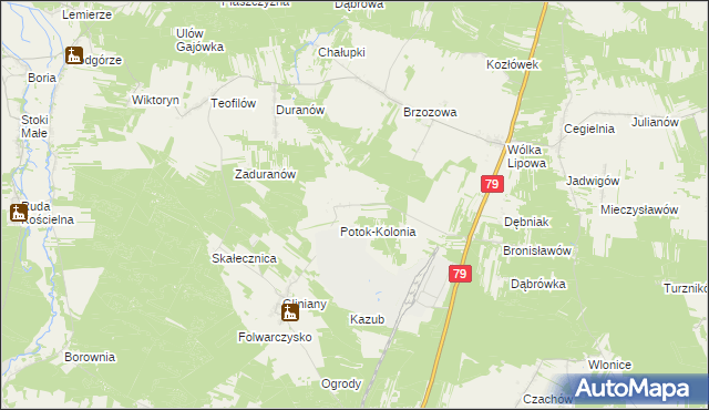 mapa Potok gmina Ożarów, Potok gmina Ożarów na mapie Targeo