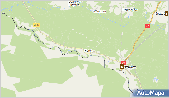 mapa Potok gmina Przewóz, Potok gmina Przewóz na mapie Targeo