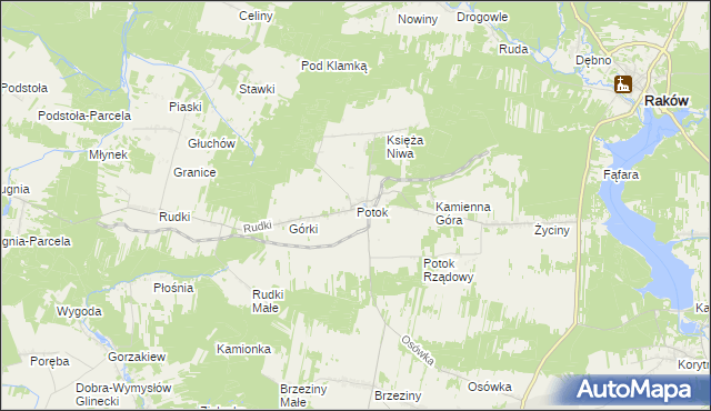 mapa Potok gmina Szydłów, Potok gmina Szydłów na mapie Targeo