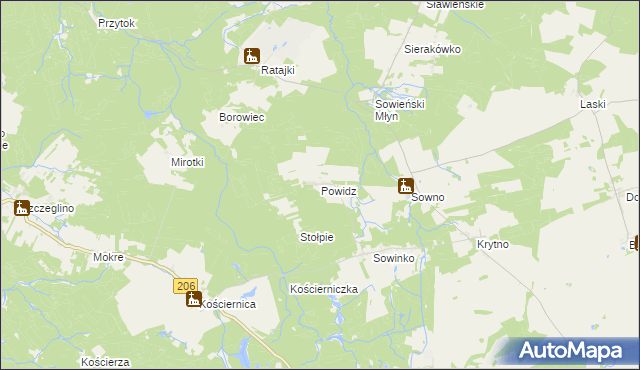 mapa Powidz gmina Polanów, Powidz gmina Polanów na mapie Targeo