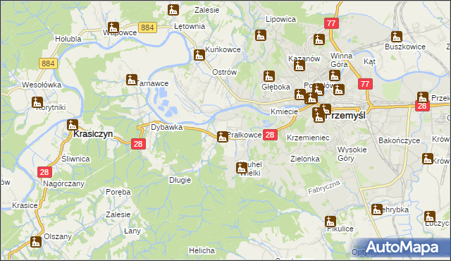 mapa Prałkowce, Prałkowce na mapie Targeo