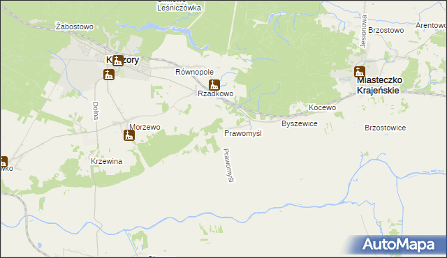 mapa Prawomyśl, Prawomyśl na mapie Targeo