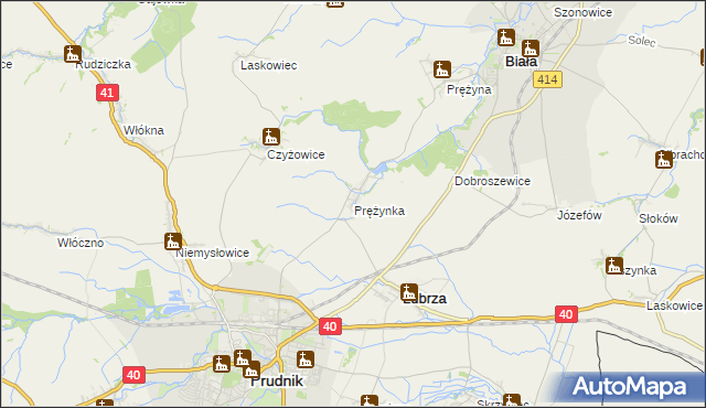 mapa Prężynka, Prężynka na mapie Targeo