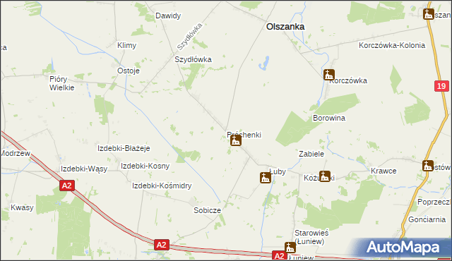 mapa Próchenki, Próchenki na mapie Targeo