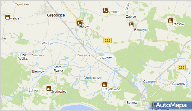 mapa Proszówek, Proszówek na mapie Targeo